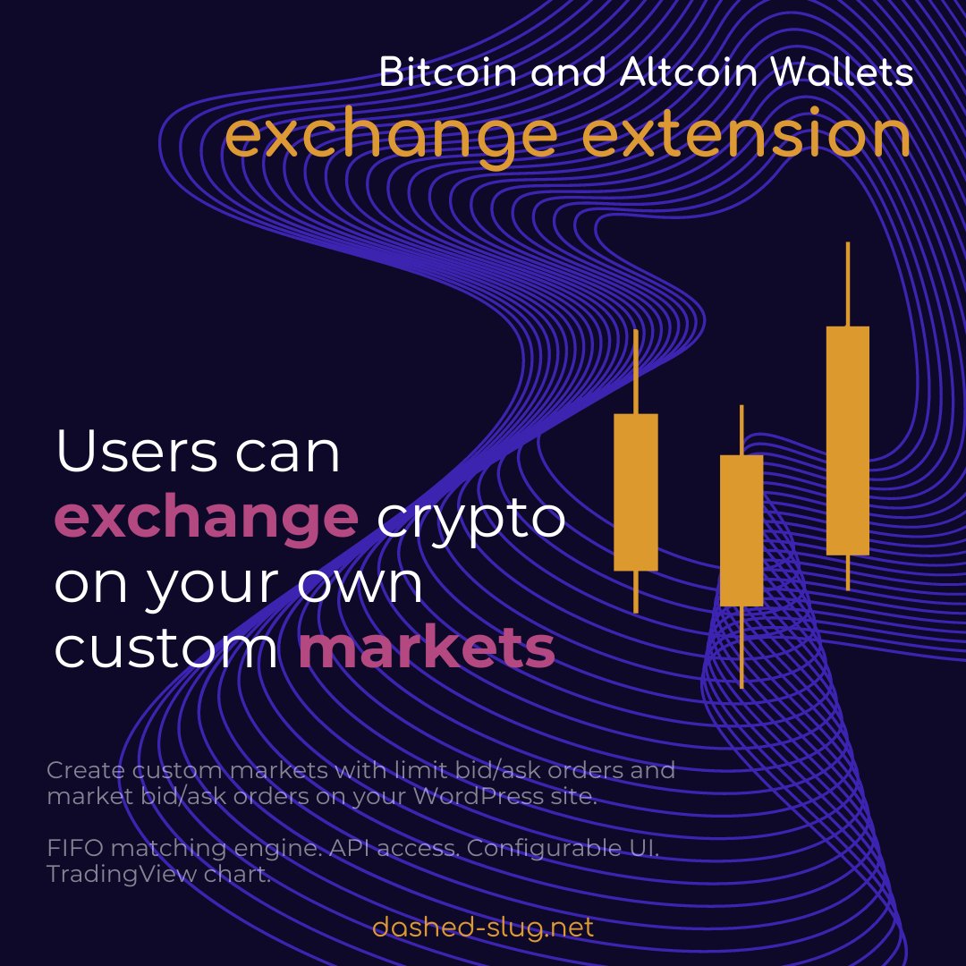 DashedSlug's tweet image. In version 2.3.1 of the Exchange extension:
- Users now receive emails when there is a trade.
- Better compatibility with MySQL 8, retained compatibility with MySQL 5.x.
- SQL queries now future-proof for MySQL 9.
- Fixed bug in matching engine.

dashed-slug.net/bitcoin-altcoi…