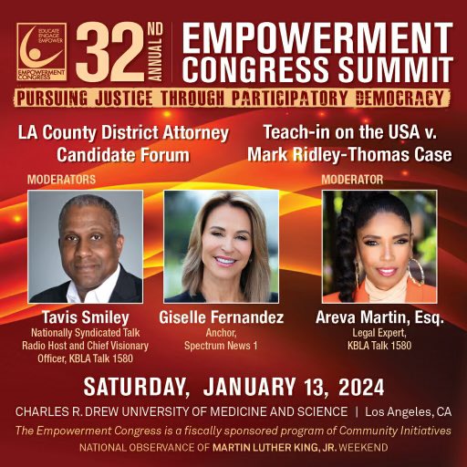Join us at the 32nd Empowerment Congress Summit on Jan 13, 2024, at Charles R. Drew University. #EmpowermentCongress #Justice #Democracy 
🔗 empowermentcongress.org/event/ecsummit…