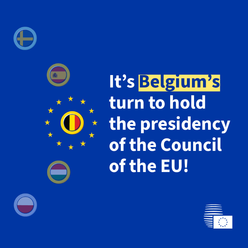EUCouncil's tweet photo. Have you ever heard of the Council presidency❓
📌It gives each 🇪🇺 country the opportunity to hold the presidency. 
🇧🇪 Belgium @EU2024BE just took over &amp; will hold the presidency of the Council of the EU from January until 1 July 2024.  
Read more in our feature story⬇️
#EU2024BE