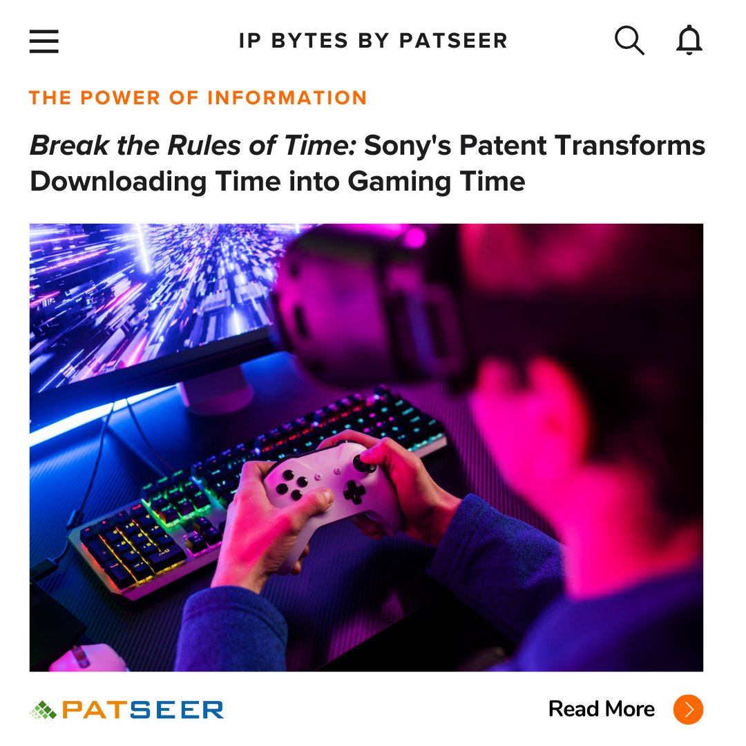gridlogics's tweet photo. Witness the future of gaming unfold. Thanks to Sony's patented 'application chunks' technology. This game-enhancing approach accelerates startup times. #PatSeerAI: Leading Patent Search Innovation!- https://t.co/3MeKlnLLQQ
#patseer #sony #technology https://t.co/yErlRImmCm