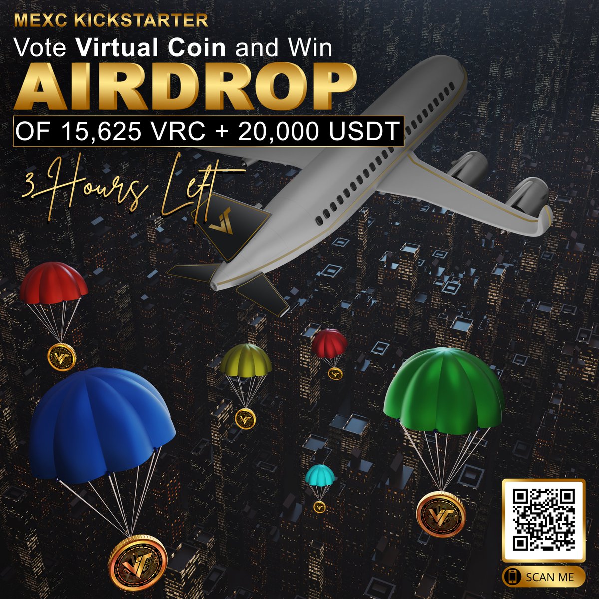 Blocklabtech's tweet photo. ⏳Time's Ticking! Just 3 Hours Left! ⌛️
Vote for #VRC (Virtual Coin) NOW and grab your chance to win an incredible 15,625 VRC + 20,000 USDT! 🚀💰
Vote Now👉: https://t.co/yPPmi6ZiQt
.
#airdrop #reward #win #VRC #VRCCoin #vrcworld #blockchain #MEXCGlobal #Vzoneworld #VRCListing #vzonesolutions #mexcgloballisting