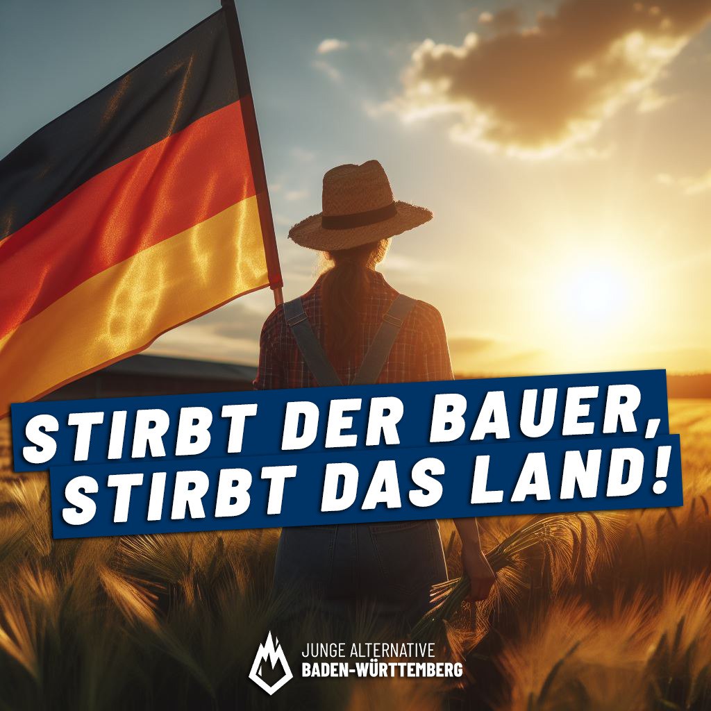 generationbw's tweet photo. 🚜Stirbt der Bauer, stirbt das Land!

🔥Ab heute früh demonstrieren unsere deutschen Landwirte gegen die desaströse Politik der Ampel.
Wir unterstützen die Proteste und die Anliegen der Bauern! https://t.co/mJPwRo7AYc