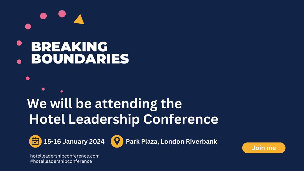 Join us at @MasterInnh Hotel Leadership Conference 2024 on 15-16 Jan for a two-day event filled with exciting talks, workshops & presentations, all designed to help you break your boundaries and set your hotel up for success! Have you booked your place? > tinyurl.com/mt4jvwp7