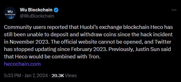 blockpostIR's tweet photo. برخی از کاربران #صرافی هوبی گزارش دادند که از زمان حمله هکری به این صرافی در نوامبر 2023، هنوز قادر به واریز و برداشت #توکن‌ها نیستند.
وب‌سایت رسمی باز نمیشه و صفحه توییتر این صرافی هم از فوریه 2023 هیچ پستی منتشر نکرده.
#بلاکچین
#Blockchain
#Blockpost
https://t.co/q27kl694lv https://t.co/nIb7OP76x5