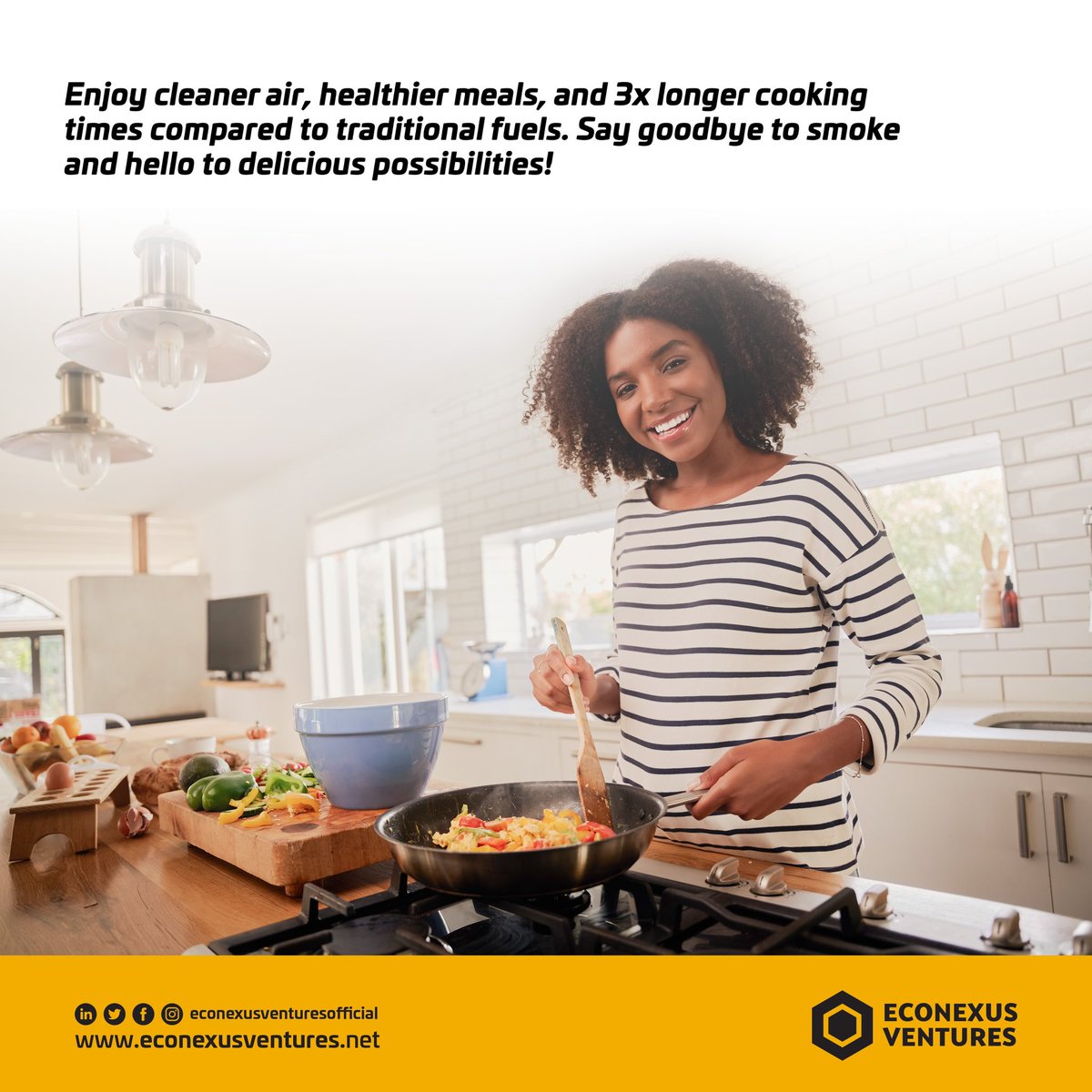 EconexusL's tweet photo. Breathe easy, savor the goodness!  Experience cleaner air, healthier meals, and 3x longer cooking times with our revolutionary solution. 

Say goodbye to smoke and hello to a world of delicious possibilities! 

#CleanCooking 
#cleancooking #sustainableenvironment https://t.co/xv7oV9Myiw