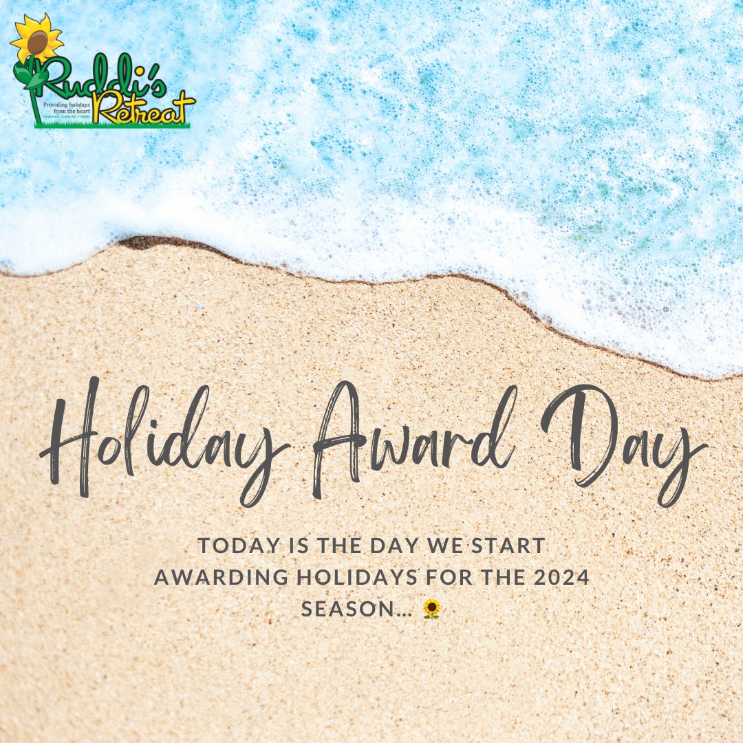 A very exciting day at Ruddi’s Retreat HQ… 🌻 If you have applied yourself or nominated a family for a holiday with us we will be looking at your application today and awarding as many as possible… 🌻 #makingmemories #kidsgetscancertoo #bereavmentholidays