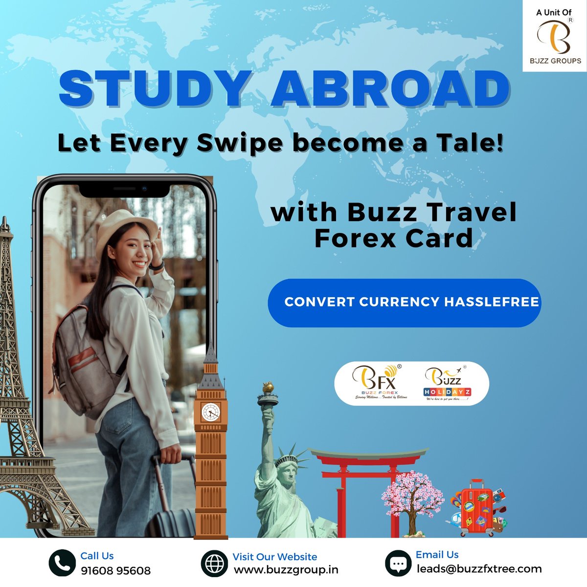 BuzzGroups01's tweet image. Study Abroad with Buzz Travel Forex Card
Let Every Swipe Become a Tale!
Convert Currency hasslefree
Call Us: 9160895608
leads@buzzfxtree.com

#forexsolution #BuzzForex #BuzzGroups #CareerOpportunities #BuzzHolidayz #travel #traveler #traveling #travellife #traveltips #travelgram