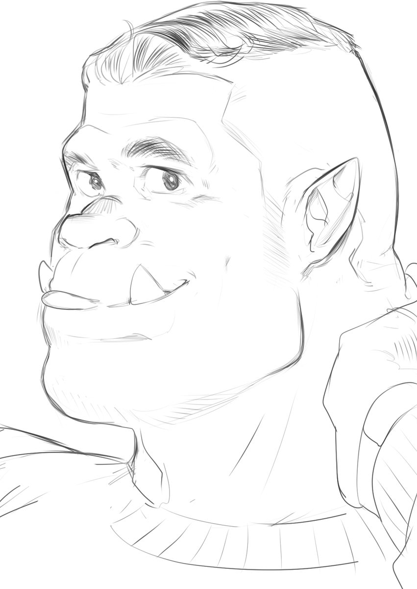 kalbbang2's tweet photo. pov your orc boyfriend has shaved his off and asks "how do i look" https://t.co/8gBm4pTXmz
