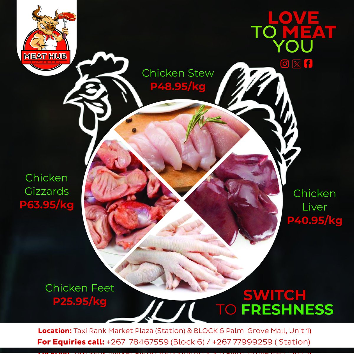 Stepping into 2024, and the consistent truth remains - Meat Hub Butchery stands as the the perfect example of value for your money. Shop only the best at our Station Market Plaza or Block 6 Palm Grove shopping mall branches. 🥩✨ #MeatHubBW #FreshMeat #ButcheryExcellence