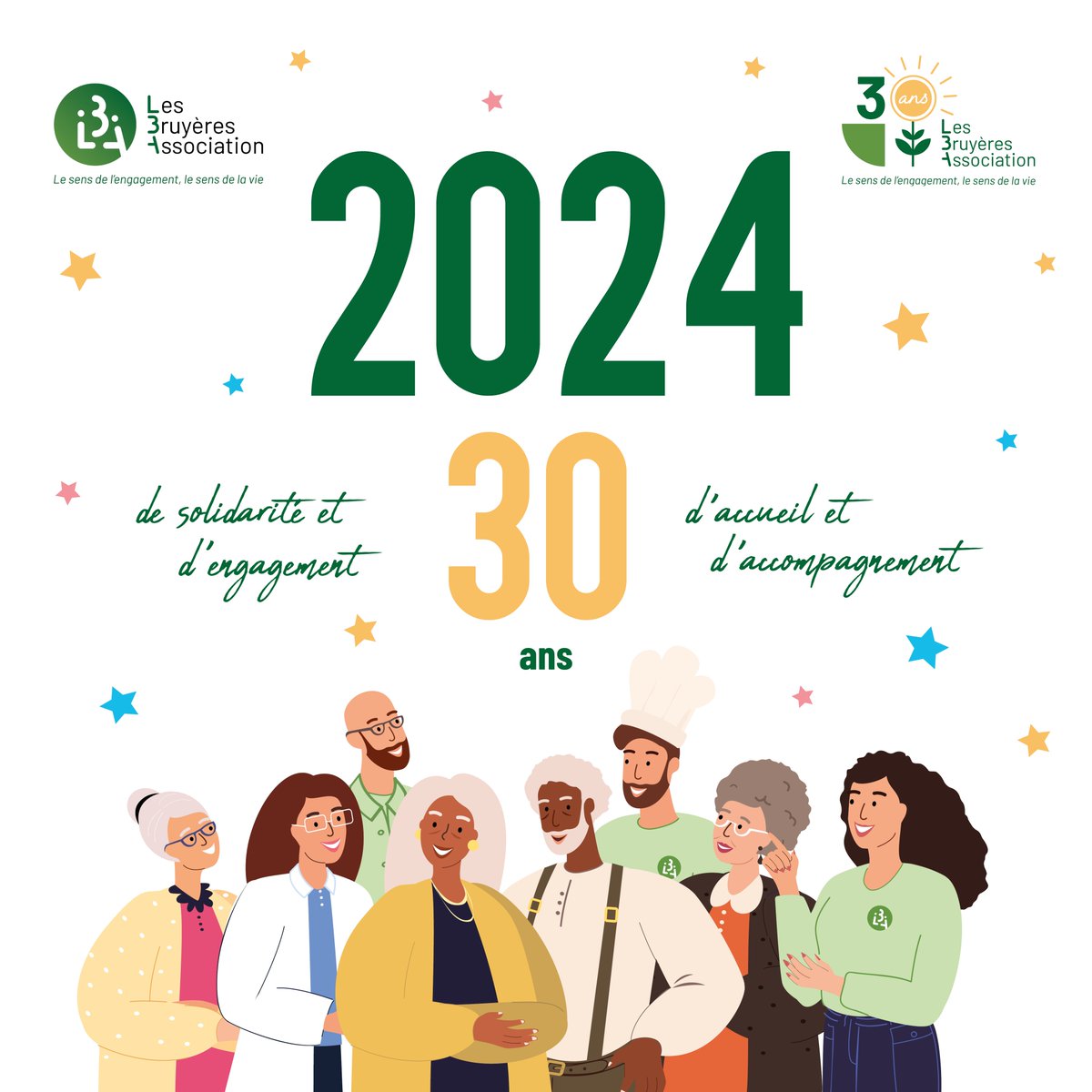 LesBruyeresAsso's tweet photo. L'équipe de Les Bruyères Association vous souhaite une merveilleuse année 2024 ✨ !

Nous fêterons nos 30 ans ! 💚 Plein de belles choses à venir. Stay tuned !

#LBAsso #EHPAD #BienVieillir https://t.co/Bu9FqZXvRy