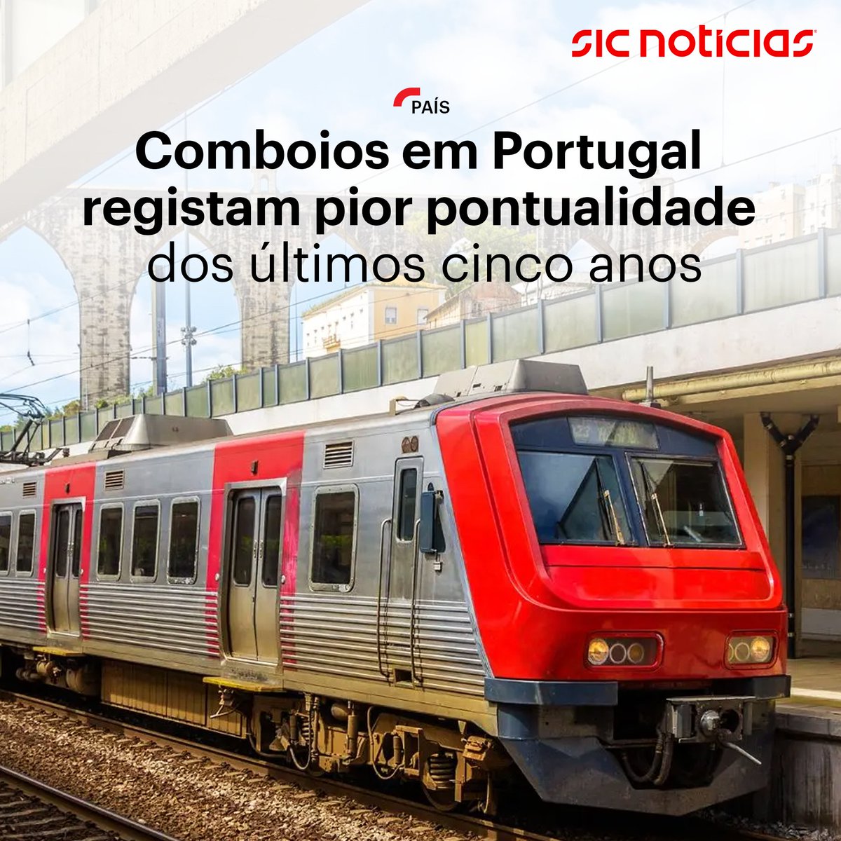 SICNoticias's tweet photo. Há cada vez mais comboios suprimidos em Portugal e a pontualidade dos serviços é uma dos piores dos últimos cinco anos são as conclusões da Autoridade da Mobilidade e dos Transportes, divulgadas esta segunda-feira pelo Jornal de Notícias.

Saiba mais aqui https://t.co/jXRX1AAOTD https://t.co/R0Oar5Snfx