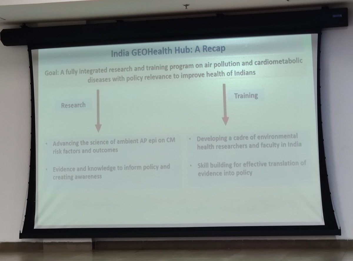 @NIEHS @NIEHS_PEPH @NIH @AshokaUniv @TSB_Ashoka @DrPoornimaP @DrDPrabhakaran @AnuragAgrawalMD @BMGFIndia @NPCCHH @MoHFW_INDIA Prof. D. Prabhakaran, Director, @INDIACCDC presented key work being undertaken under The India Global Environmental and Occupational Health (#GEOHealth) Hub on #AirPollution & cardiometabolic diseases