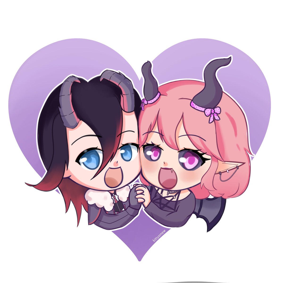 kittysmew's tweet photo. Couple YCH! @KattKelcyne &amp; @morde_terragon 💜

#YCH #kelcART #VGenOpen https://t.co/c0iMJxcabq