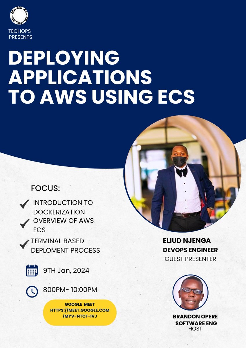 The year is off to a great start thanks to @opere_brandon (TechOps) and the organizers at @nairobidevops 🥳🥳🥳. 
It's interesting how you can move from an active listener to a guest speaker in a matter of months.
Looking forward to an insightful session tomorrow😌.