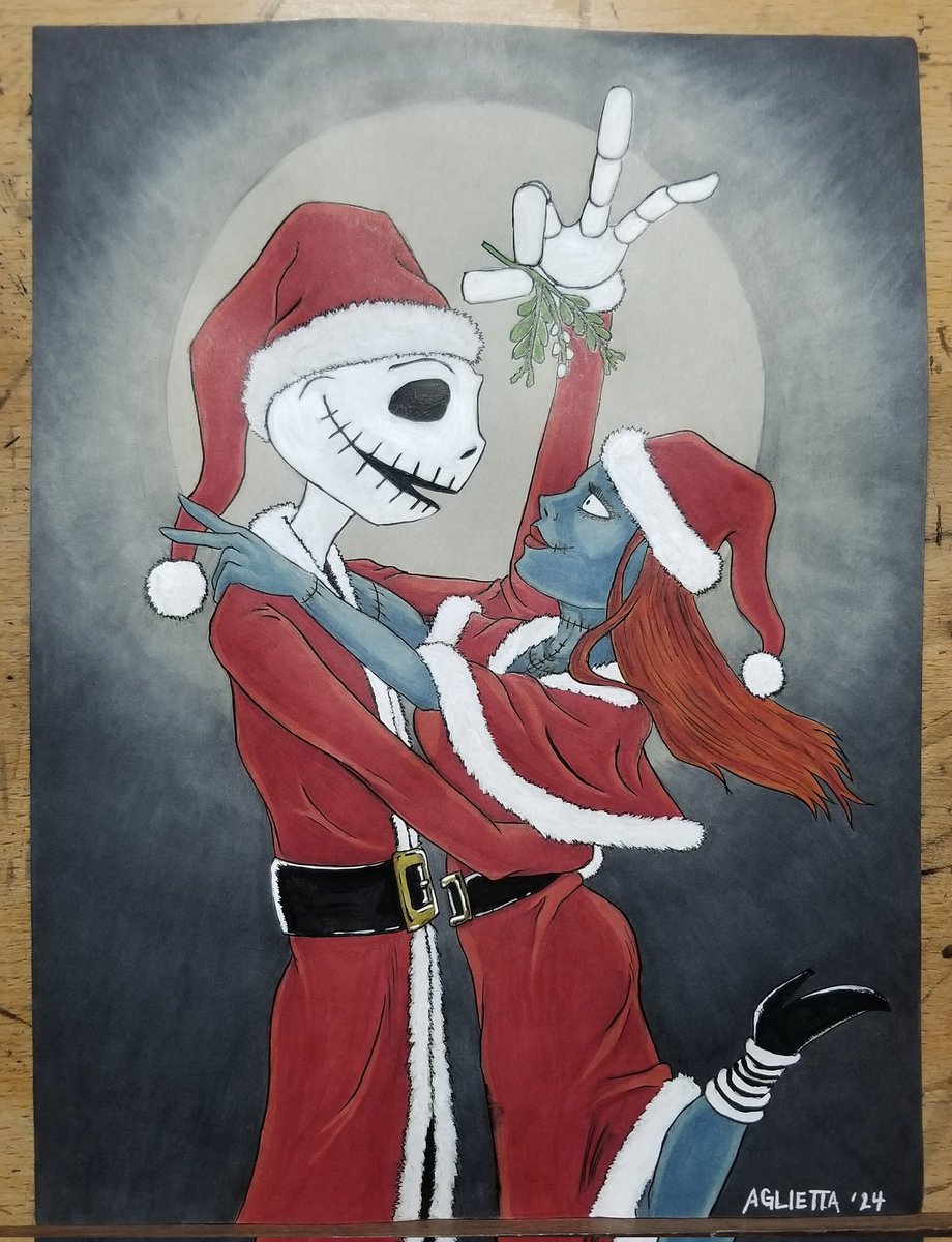 I'll have this Jack and Sally piece up for auction this coming Saturday (along with other original art goodies) on the #RVUAA in the 4-7 pm block
#TheNightmareBeforeChristmas 
#CopicMarkers #StrathmoreTonedGray