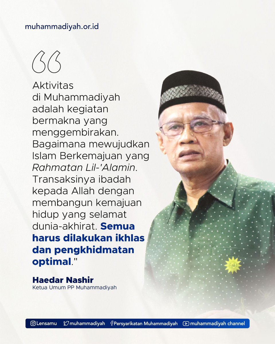 Bermuhammadiyah juga sama dengan bertransaksi untuk akhirat. Sebab, segala gerakan pembangunan dan lainnya adalah untuk perjuangan menegakkan kalimat Allah SWT.