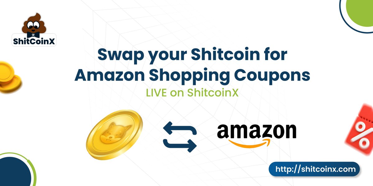 It's a gm to swap some shitcoins for Amazon shopping coupons.

LIVE on shitcoinx.com , No SignUp required - Start swapping today 🚀

#shitcoinxchange #shitcoinswap