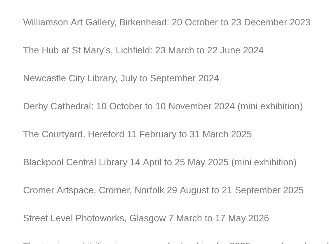 The Outsiders exhibition in Parliament is only open to people with a Parliamentary pass or their guests but the exhibition is on tour and these are the venues and dates for the public displays.