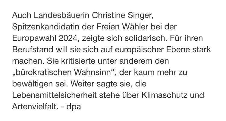 Was passiert nochmal mit der Lebensmittelsicherheit, wenn die böden ausgetrocknet und unfruchtbar sind?
Was passiert nochmal ohne Insekten?
Hmmm sollte man das als Landwirt nicht besser wissen?
Fragen über Fragen....