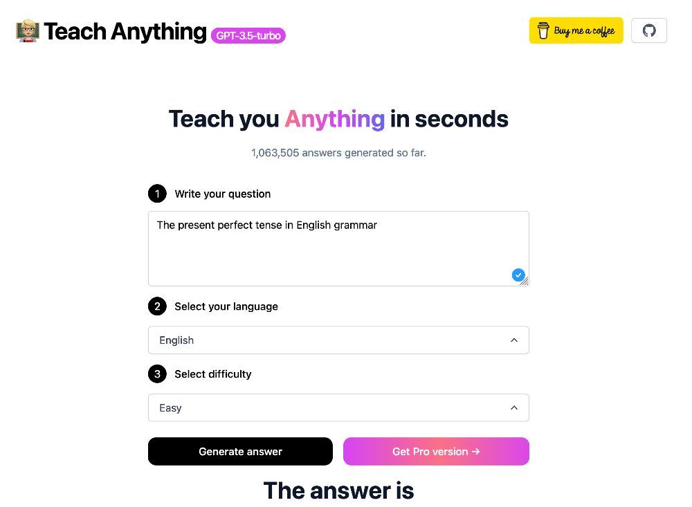 Teach Anything bit.ly/4aYBDLY A tool for finding out about anything. #esl #efl #elt #tesol #eal #tefl #edtech #edtools #AI #ChatGPT