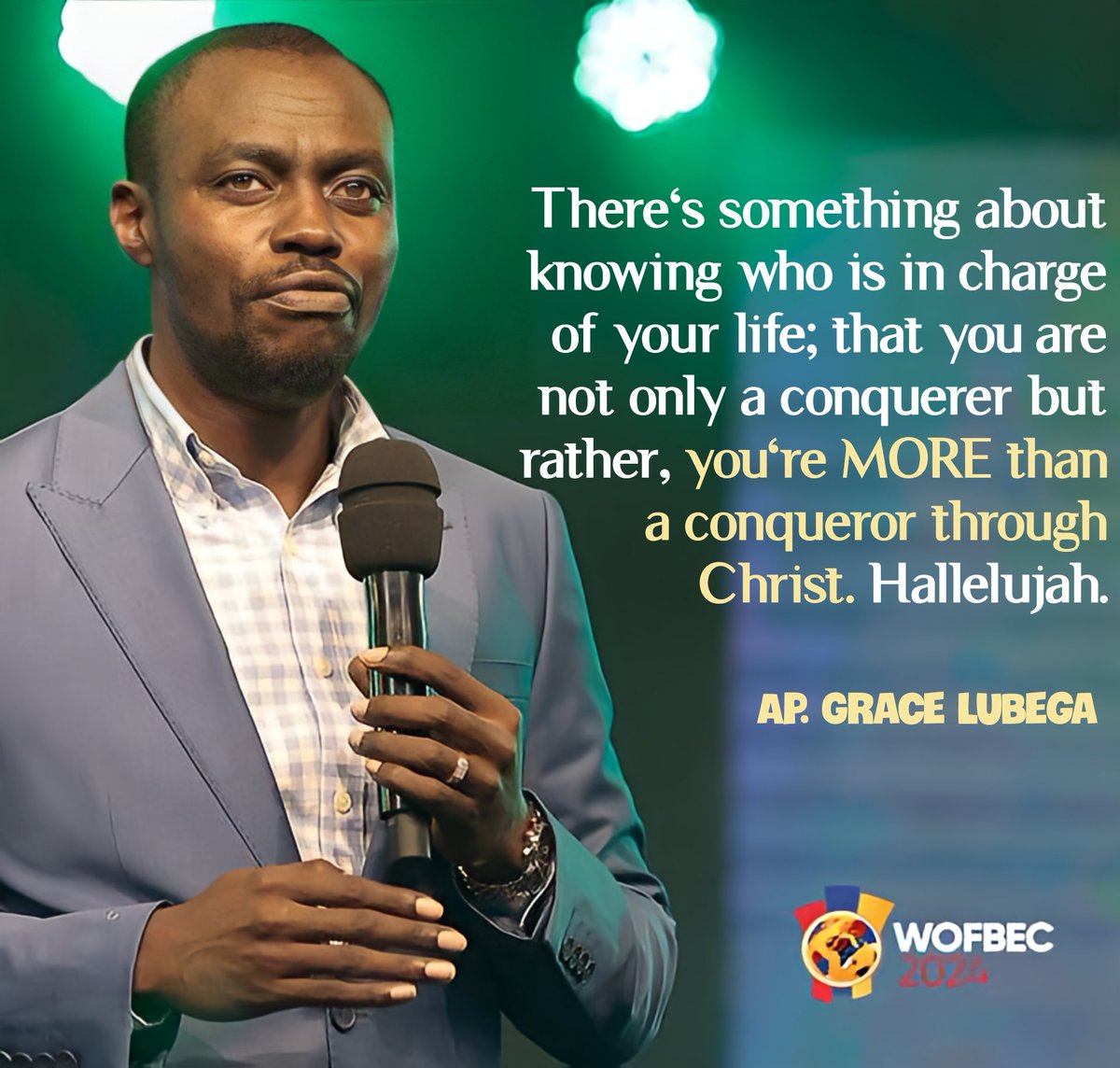 rhemaphaneroo's tweet image. There&apos;s something about knowing who is in charge of your life; that you are not only a conquerer but rather, you&apos;re MORE than a conqueror through Christ. Hallelujah.

Ap. Grace Lubega
#Phaneroorhema
#ApostleGraceInNigeria 
#WOFBEC2024
