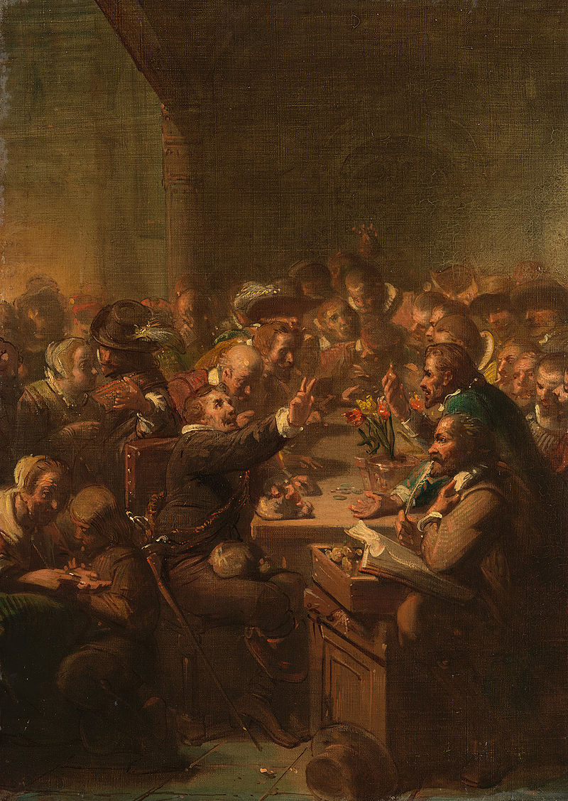 historiegieldy's tweet photo. 💰Tulipomania🌷 
Pierwsza na świecie bańka spekulacyjna. 🫧  

▫️Co się wydarzyło? 🇳🇱 
W Holandii (lata 1636-1637) gwałtownie wzrósł popyt na cebulki tulipanów, co doprowadziło do wzrostu ich cen.  

▫️Przyczyny: 👀 
W XVI wieku i XVII wieku tulipany cieszyły się ogromną popularnością. Klasa średnia i arystokracja rywalizowały o to, kto ma ładniejsze i rzadsze odmiany tego kwiatu. W XVI wieku w Holandii zauważono, że tulipany wykazują niepożądane objawy, takie jak zwiędłe liście i plamy. Dopiero w latach 20. XX wieku odkryto, że była to konsekwencja ataku wirusa na rośliny, znanego jako TBV.  W tamtych czasach tulipany były sprzedawane na holenderskich giełdach. Zaczęto handlować nie tylko samymi cebulkami, ale również tulipanami, które już wyrosły, lub nawet tymi, które miały być posadzone w przyszłości, co przypomina współczesne kontrakty terminowe.  

▫️Skutki: 💥 
W wyniku działania wirusa, tulipany szybko stały się towarem luksusowym. W 1623 roku jedna cebulka osiągnęła cenę 1000 guldenów (holenderska waluta od XVII do 2002 roku), w 1635 roku 6000 guldenów, a dwa lata później aż 10000 guldenów. Dla porównania w tamtych czasach 4 tony pszenicy kosztowały około 450 guldenów, a 8 świń 240 guldenów. W 1637 roku bańka spekulacyjna pękła, a popyt spadł drastycznie w wyniku rosnących cen. Wielu ludzi zbankrutowało, ponieważ nie mogli dotrzymać wcześniejszych umów handlowych.  

▫️Na grafice pierwszej: 📷 
Tulipomania na obrazie Anno 1637.  
De tulpenwindhandel  - Johannesa Hinderikusa Egenbergera. ⬇️   

▫️Na grafice drugiej:📸 
Tulipan Semper Augustus, który osiągnął najwyższą cenę w czasie Tulipomanii.⬇️

▫️Jeśli to, co robię, pomaga Ci zrozumieć finanse,   
możesz zostawić serduszko, podać dalej post. ❤️
Z góry dziękuję, wiele to dla mnie znaczy. 🤝

(wpis powstał bazując na informacjach z:https://t.co/0u2QBaY8ex)