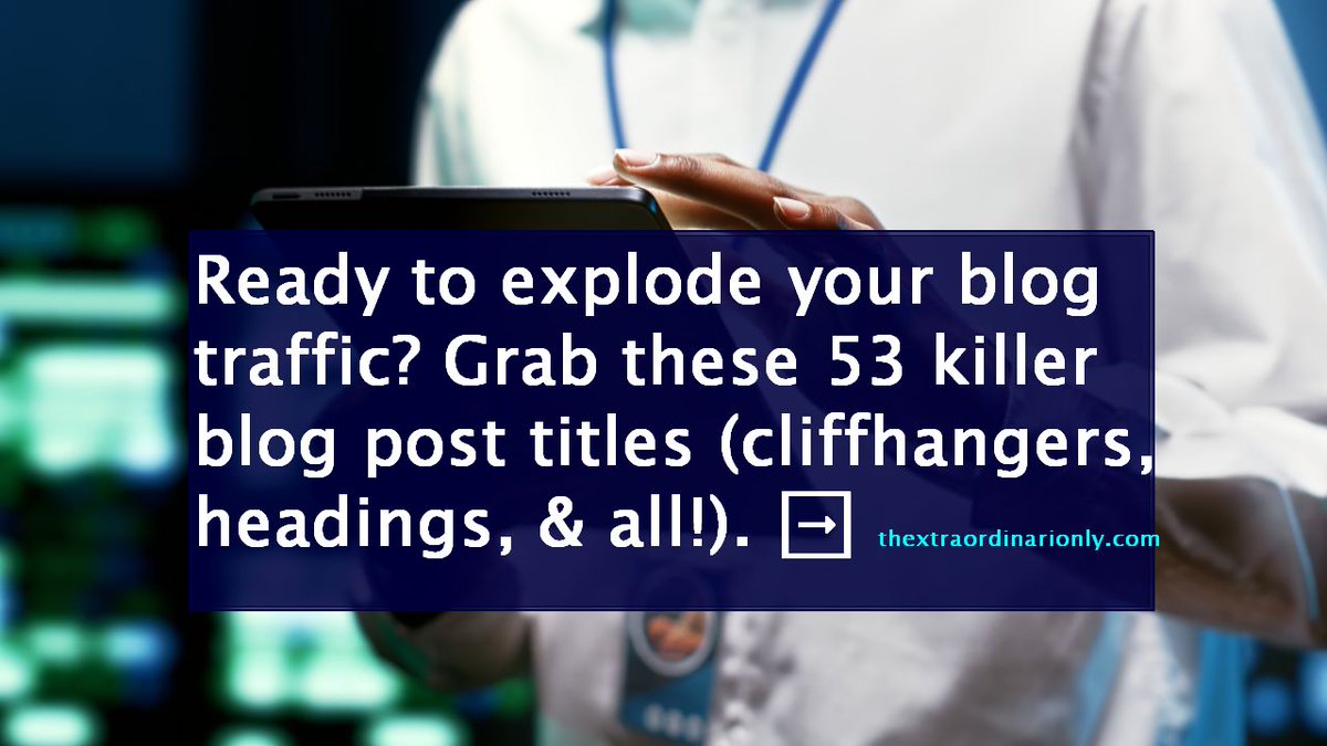 Your blog post titles are snoring. Wake them up with these 53 attention-grabbing gems! Cliffhangers, headings, & subheadings so good, they'll beg for more. thextraordinarionly.com/great-blog-pos… #contentmarketing #fun #thextraordinarionly #copywriting #writers #bloggers