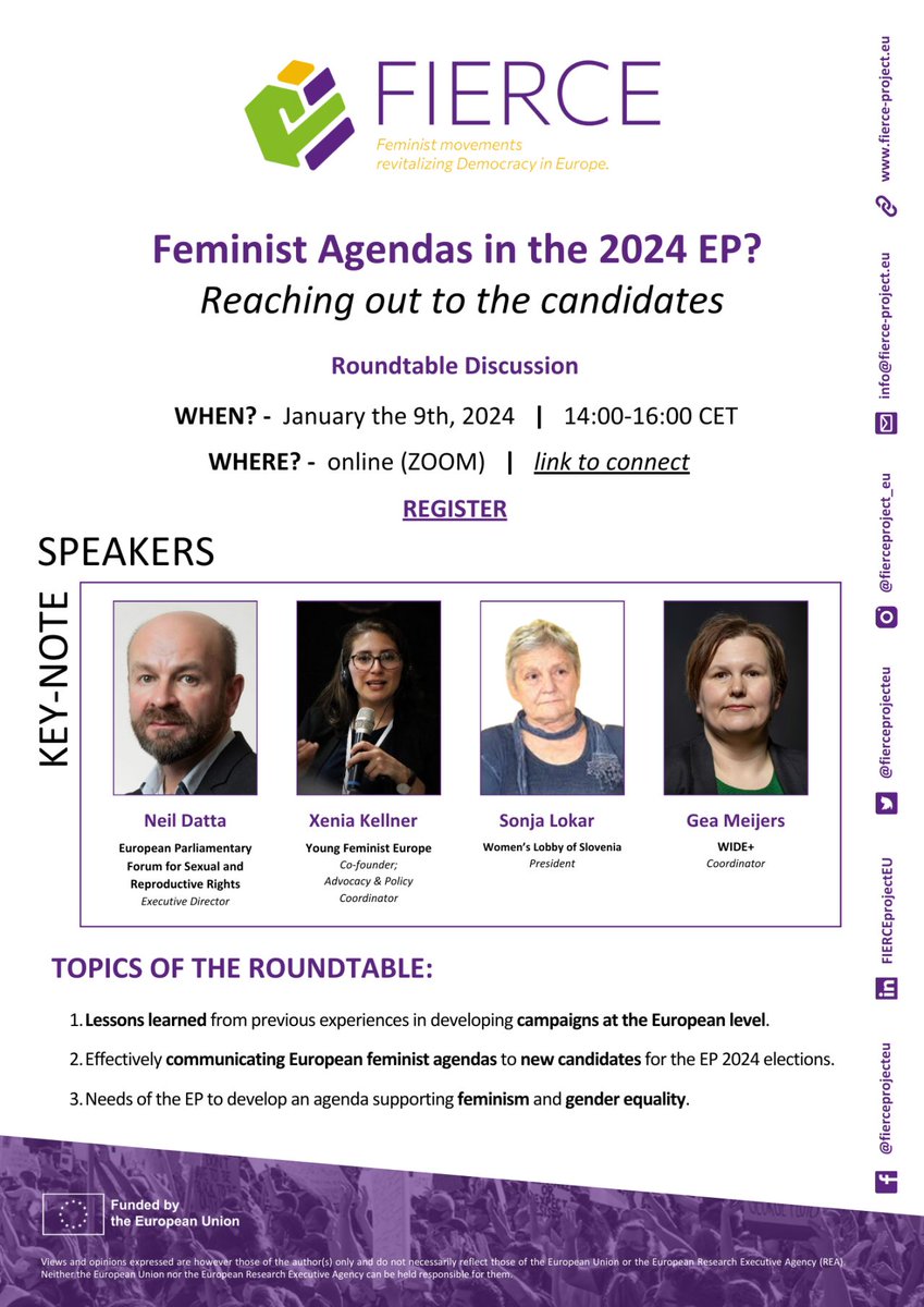 A forward-looking #Feminist  start of the new year for the upcoming terms of the #EuropeanParliament #2024Elections: join us online tomorrow with key European movements on how to #campaign and influence candidates' agenda <a href="/Fierceprojecteu/">FIERCE</a> register here lnkd.in/ecGx8TSF