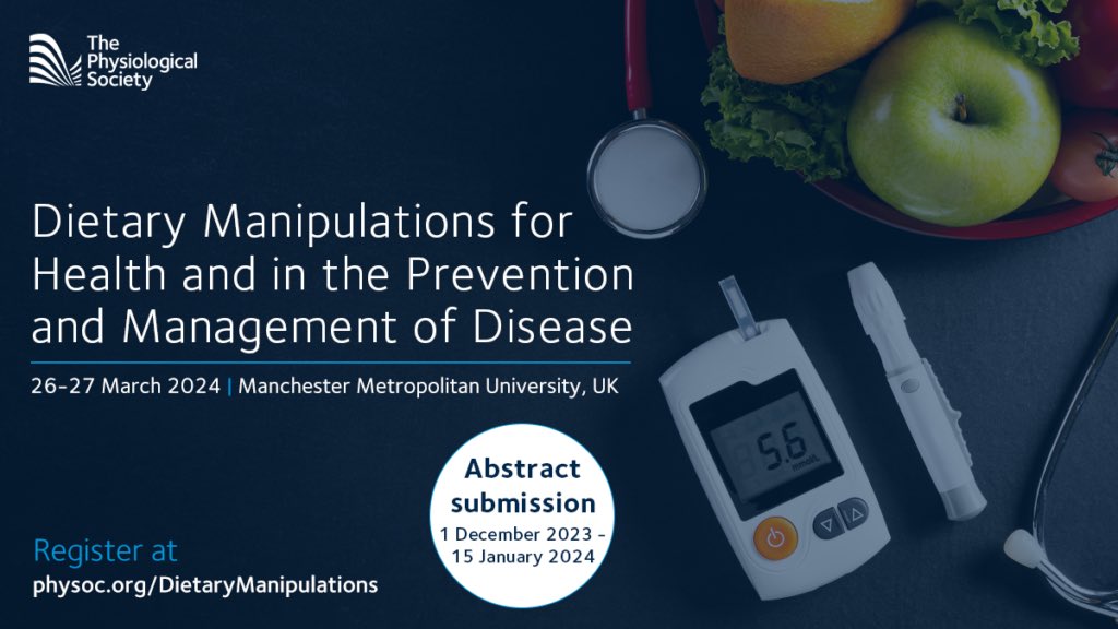 🚨Please remember that our abstract deadline is Monday 15th Jan 🚨 If you haven’t already, please take a look at the exciting programme physoc.org/DietaryManipul… Colleagues please RT to your networks!