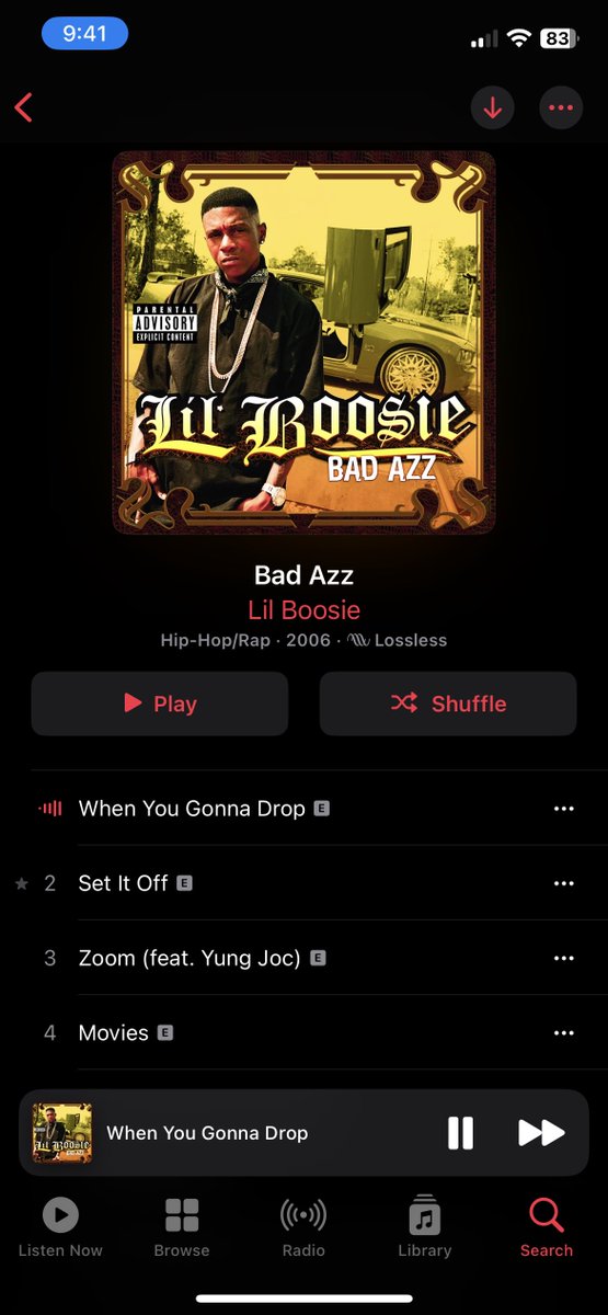 Iono if yall know but the explicit version of Bad Azz finally on Apple MuRsic after 10 years