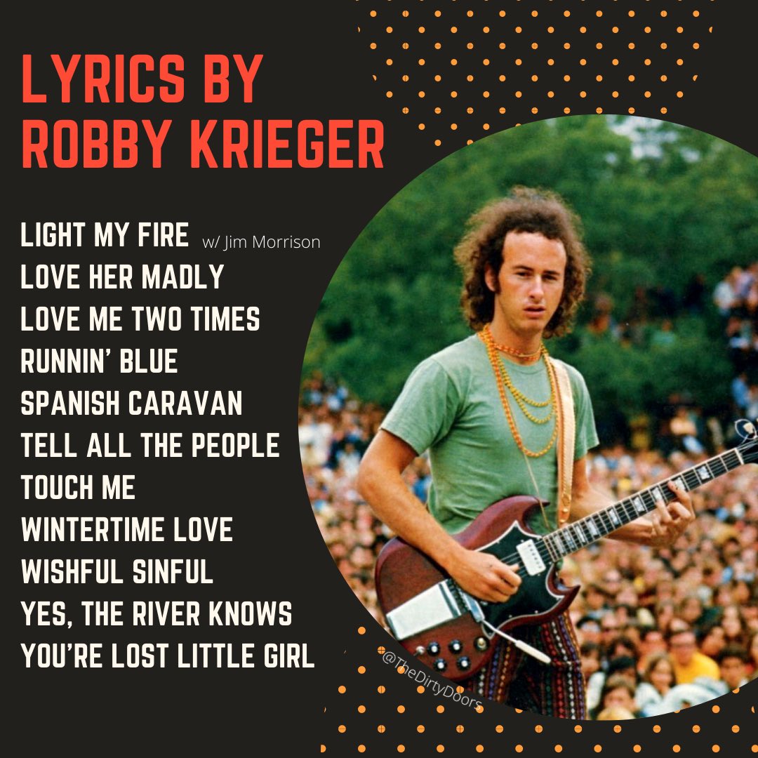 Happy Birthday to the one and only Robby Krieger! His unique blend of rock, folk, blues, jazz and flamenco created one of the most original guitar styles in rock ’n’ roll. He also wrote the music and lyrics to some of The Doors’ most popular songs! #thedoors #robbykrieger