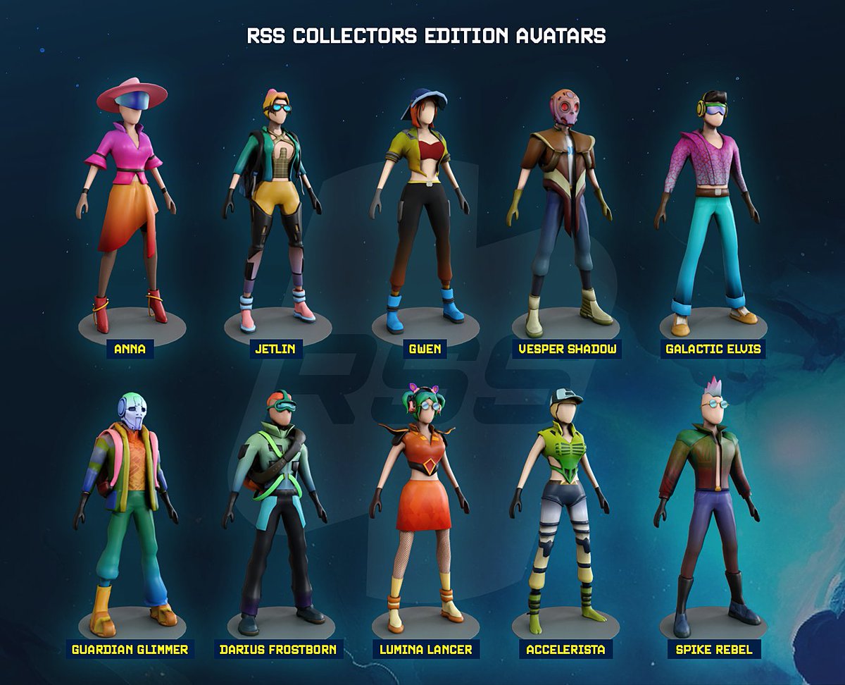 RowaGames's tweet photo. We're excited to announce the winners of the RSS Collectors Edition Avatars name poll! Meet the 10 new Collectors Avatars, named by our community. Check out the winning names and get ready for the NFT airdrop. A big thank you to everyone who participated! https://t.co/uarZvBneKJ
