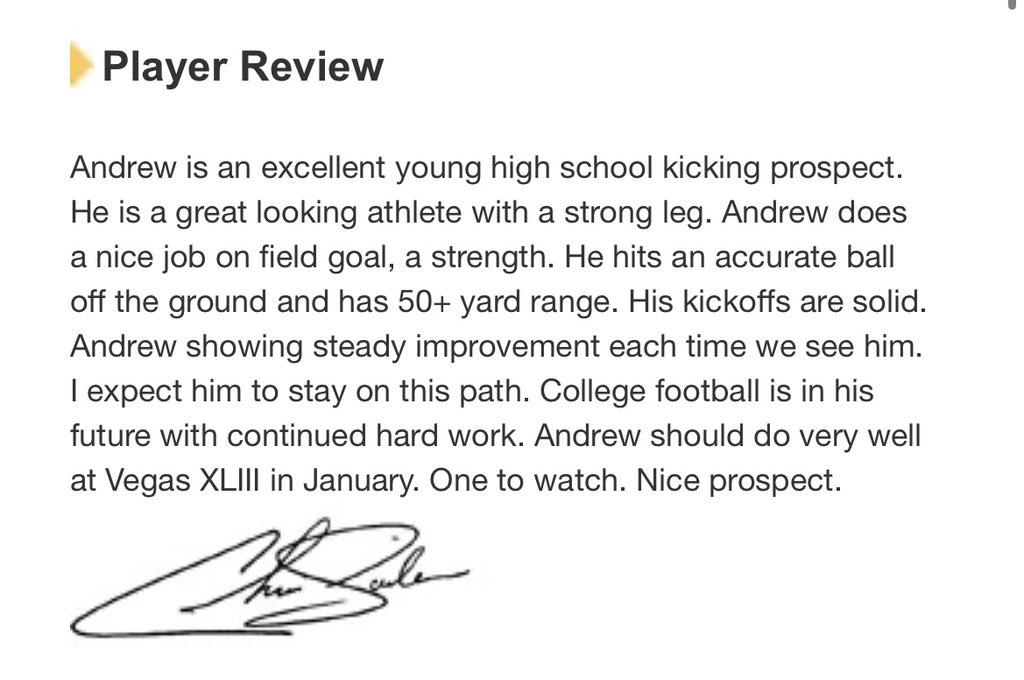 Excited to be ranked a 4.5⭐️ kicker by <a href="/Chris_Sailer/">Chris Sailer Kicking</a>