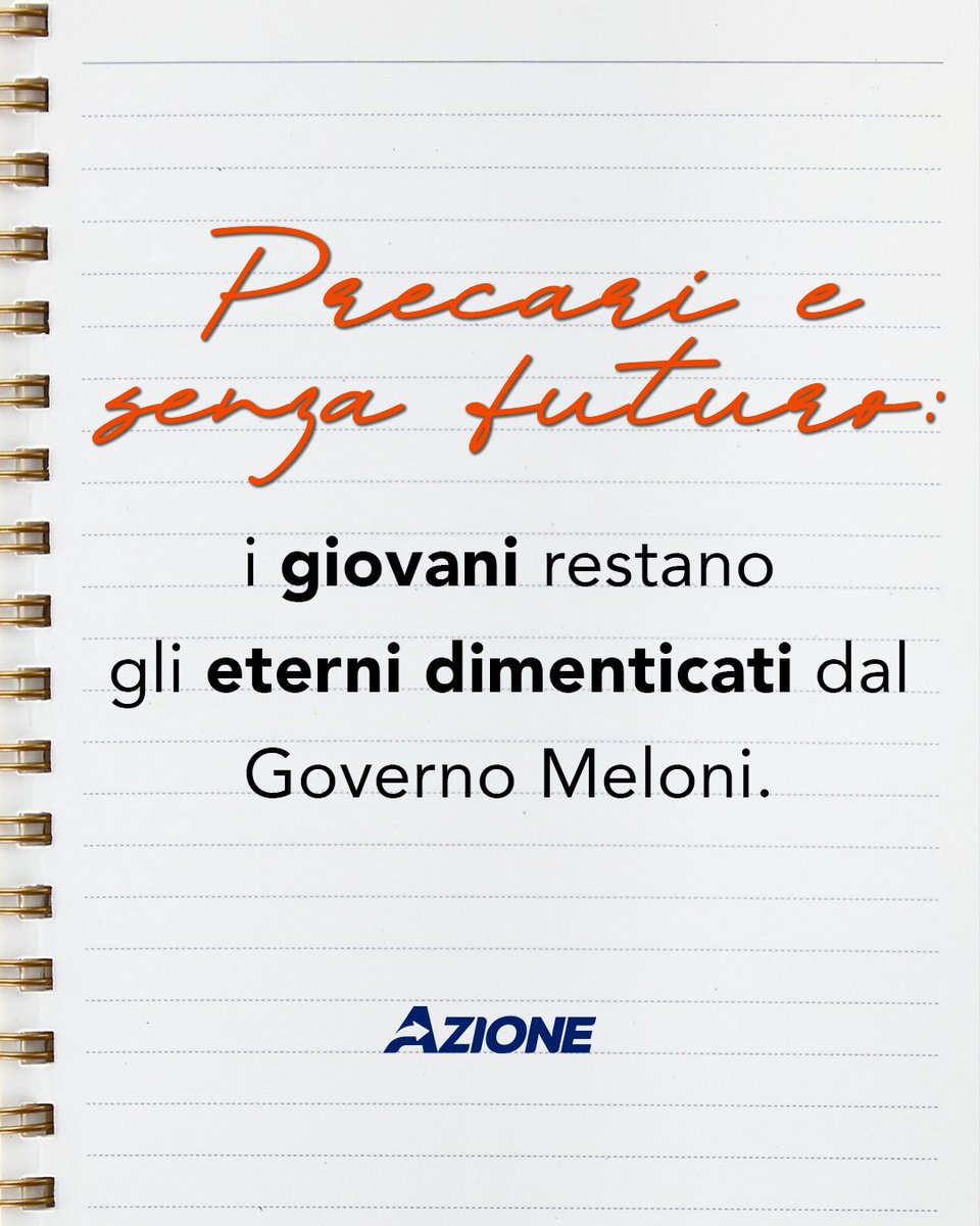 Azione_it's tweet photo. La Legge di Bilancio 2024 destina solo il 3% delle risorse alle nuove generazioni: nemmeno 1 milione su un totale di 24 miliardi a disposizione. L’impressione è sempre la stessa: i #giovani italiani siano considerati dalla classe di governo solamente a fini elettorali. Ma quando si tratta di investire risorse, a loro solo le briciole. 
Eppure, di cose da fare ce ne sarebbero eccome. Dalla riforma dell’istruzione scolastica all’aumento degli alloggi universitari, le nostre priorità per le nuove generazioni sono da sempre state chiare. 

Per voi quali sono le cose più urgenti da fare? Scrivetecelo nei commenti!