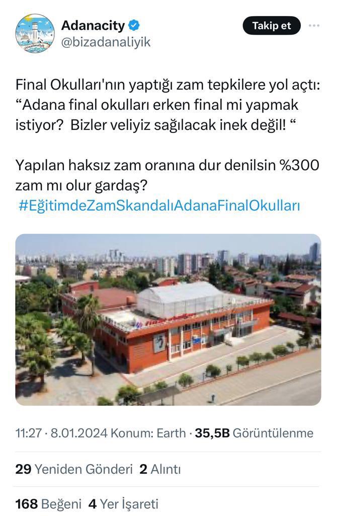 #EğitimdeZamSkandalıAdanaFinalOkulları
