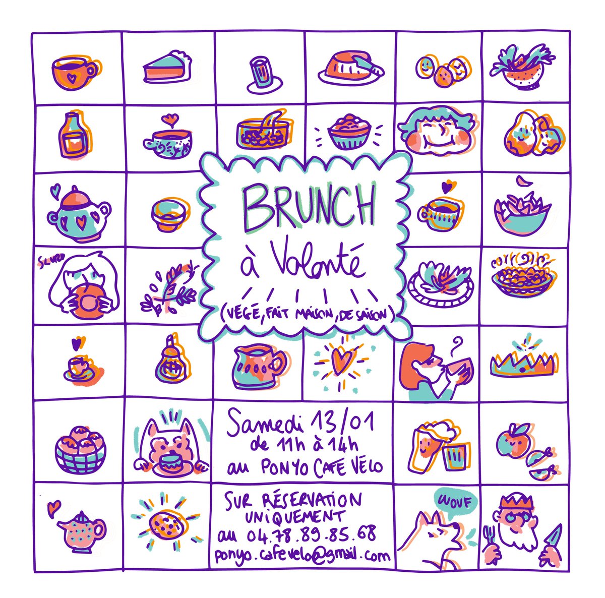 Samedi 13/01 c'est le brunch de la nouvelle année au Ponyo ! 
Reservez par mail dès aujourd'hui : contact@ponyocafevelo.fr