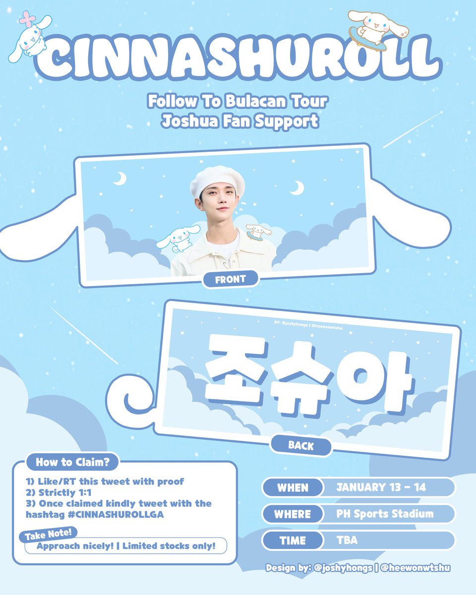 joshyhongs's tweet photo. ૮ ˶ᵔ ᵕ ᵔ˶ ა 𝐂𝐈𝐍𝐍𝐀𝐒𝐇𝐔𝐑𝐎𝐋𝐋  ૮ ˶ᵔ ᵕ ᵔ˶ ა

Joshua fan support by @joshyhongs ♡

see you on jan 13–14! 🩵💙

#FOLLOW_TO_BULACAN
#FOLLOW_TOUR_IN_BULACAN
#CINNASHUROLLGA https://t.co/cj2N4gavDA