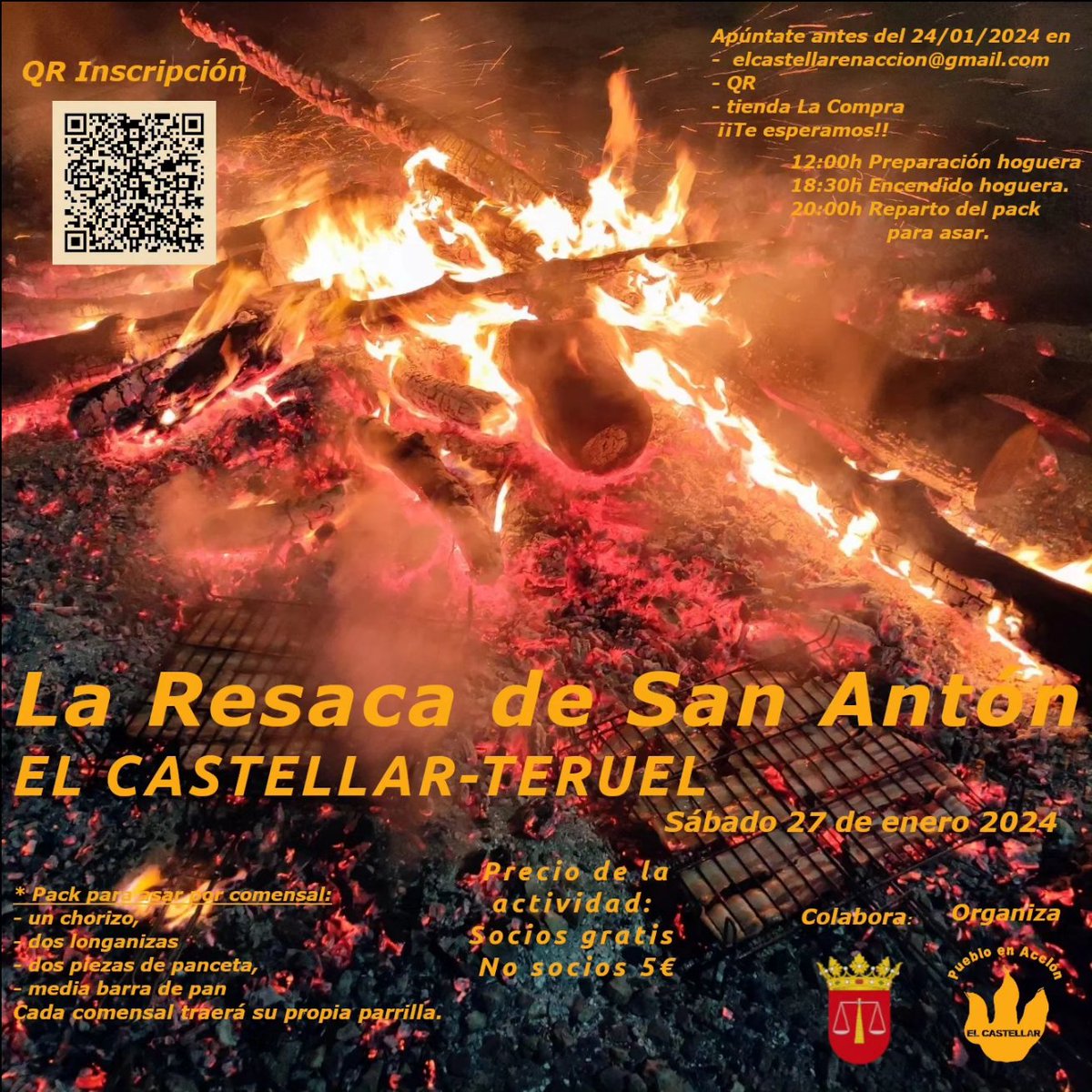 el_castellar's tweet photo. Ya podéis inscribiros para la próxima Resaca de San Antón, os esperamos!!
Podéis inscribiros con el QR
Ya sabéis cómo 😜, captura pantalla y Google Lens o con otro móvil https://t.co/8hZOzNC1Os
