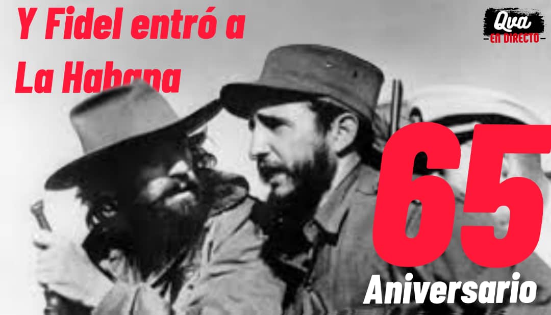 <a href="/DiazCanelB/">Miguel Díaz-Canel Bermúdez</a> Este 8 de enero, como en 1959, los barbudos en la #CaravanaDeLaLibertad vuelven a entrar victoriosos en La Habana. Y como entonces describía #FidelPorSiempre: «la alegría es inmensa y sin embargo queda mucho por hacer todavía». El espíritu rebelde nos guía. #EstaEsLaRevolución