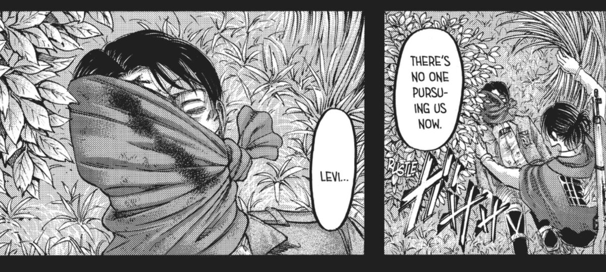 kyuujuuhachi's tweet image. I'll never get over how gentle hanji was with levi. the way they spoke to him, tended to his wounds, the fact that they built him a cart so he doesn't have to push himself when they travel while he is still recuperating from his injuries. IT'S SO TENDER