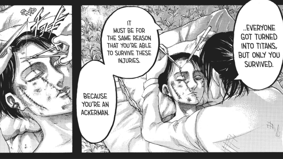 kyuujuuhachi's tweet image. I'll never get over how gentle hanji was with levi. the way they spoke to him, tended to his wounds, the fact that they built him a cart so he doesn't have to push himself when they travel while he is still recuperating from his injuries. IT'S SO TENDER