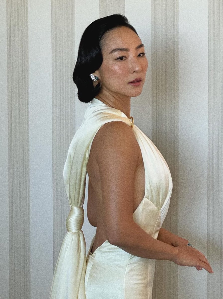 Greta Lee for the 2024 #GoldenGlobes