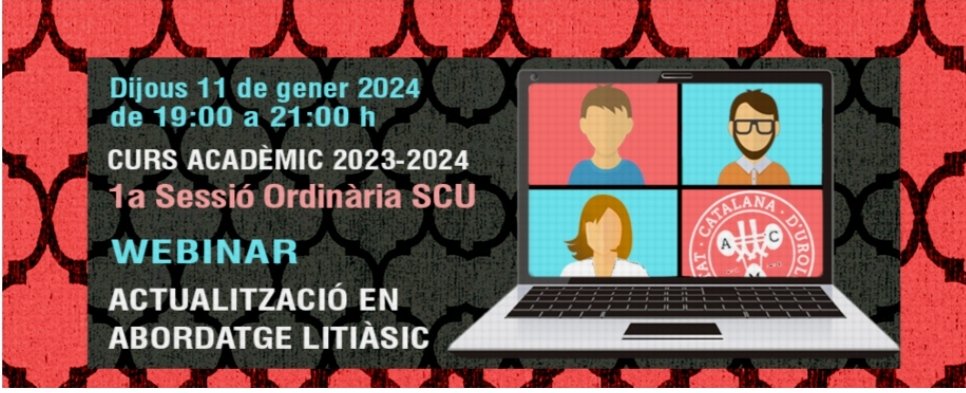 🗓️ Aquest dijous torna el curs acadèmic 2023-2024 a les 19h! 🪨 #Webinar sobre l'actualització en abordatge litiàsic. Us hi esperem!