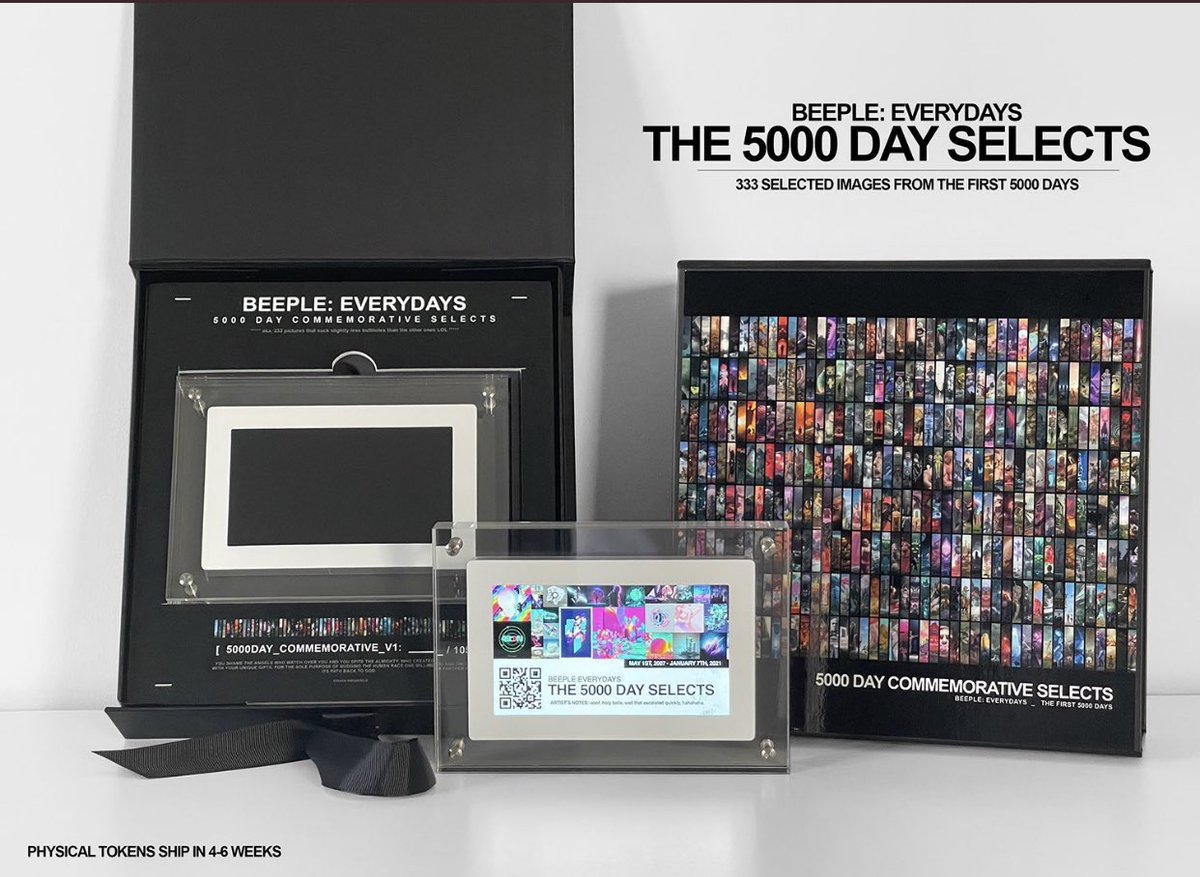 FreddyNumbers's tweet photo. GM 
I am looking to sell my Beeple 5000 Day Selects #105/105 for 18eth with unopened physical. https://t.co/lXvWuaDd8Y