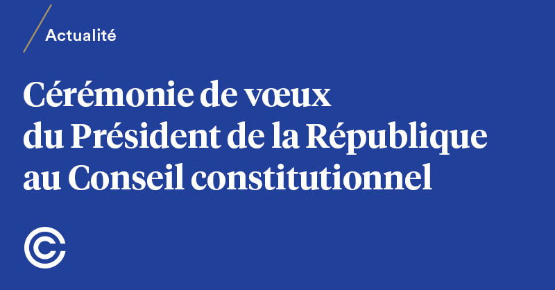 Conseil_constit's tweet photo. Prenez connaissance du discours qu’a prononcé ce jour le Président du Conseil constitutionnel, Laurent Fabius, lors de la cérémonie de vœux à laquelle le Président de la République a convié les membres du Conseil constitutionnel à l'@Elysee .
➡️https://t.co/8QmyltKHKp https://t.co/nea4pNdVnC