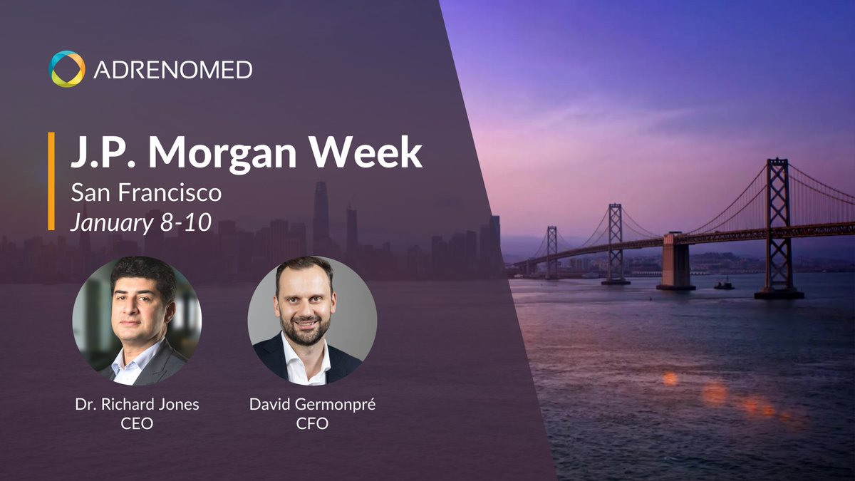We're excited to be in San Francisco from January 8-10 for J.P. Morgan week! Meet Dr. Richard Jones, CEO, and David Germonpré, CFO, to learn more about our late-stage drug candidate, Enibarcimab and how you can get involved.
#Enibarcimab #SepticShock #JPM2024 #BiotechShowcase