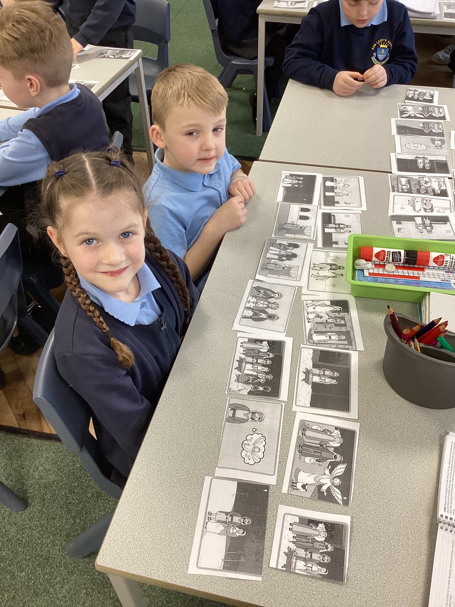 OurLadysCP's tweet photo. Year two have been sequencing the Christmas Story. @OurLadyandAllS1 #CST #REInAction #CatholicLife #Teamwork https://t.co/ONeoM4UwDr