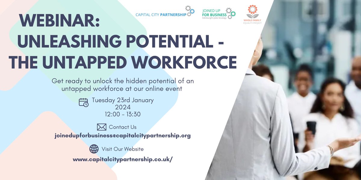 📢Join our next webinar on 23rd January: Unleashing Potential - The Untapped Workforce 🖥️

This webinar aims to support employers by introducing different ways to engage with untapped potential employees🤝🔗

Sign up now: eventbrite.co.uk/e/unleashing-p…