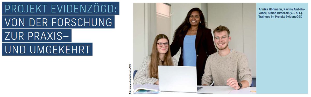 Das Projekt „EvidenzÖGD“ (<a href="/GADuesseldorf/">Gesundheitsamt Düsseldorf</a>  &amp; <a href="/Akademie_OeGW/">Akademie OeGW</a>) setzt auf die Stärkung des #Wissenstransfers zwischen ÖGD Forschung &amp; Praxis 🔄
Die Erkenntnisse der Trainees, die zwei Monate in die Partner-Institutionen schnupperten, gibt’s auf Seite 8 unter: akademie-oegw.de/fileadmin/Serv…