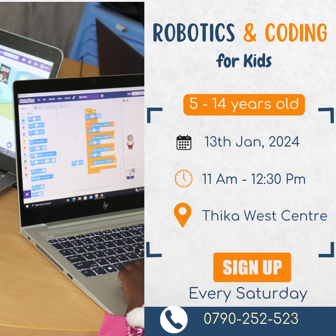 digifunzi's tweet photo. Introduce your child to the world of robotics and coding with @Digifunzi

To sign them up, call or WhatsApp us on 0790 252523.

#CodingForKids #KCSE2023Results #Robotics #edtech #Codeschool https://t.co/33iB9AZMvp